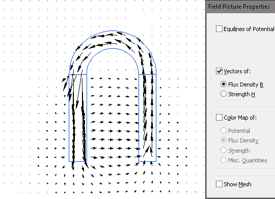 Vector quantities magnetic field mapping with QuickField